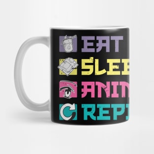 Eat Sleep Anime Repeat Kawaii Japan Otaku Girls Teenage Mug